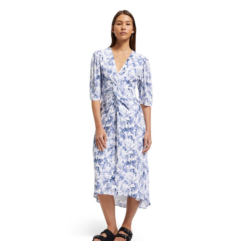 Scotch & Soda Midi Wrap Dress With Knot Detail image number 3
